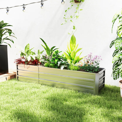 6' x 1.5' x 1.3' Galvanized Raised Garden Bed, Large Metal Planter Box, Silver Raised Garden Beds at Gallery Canada