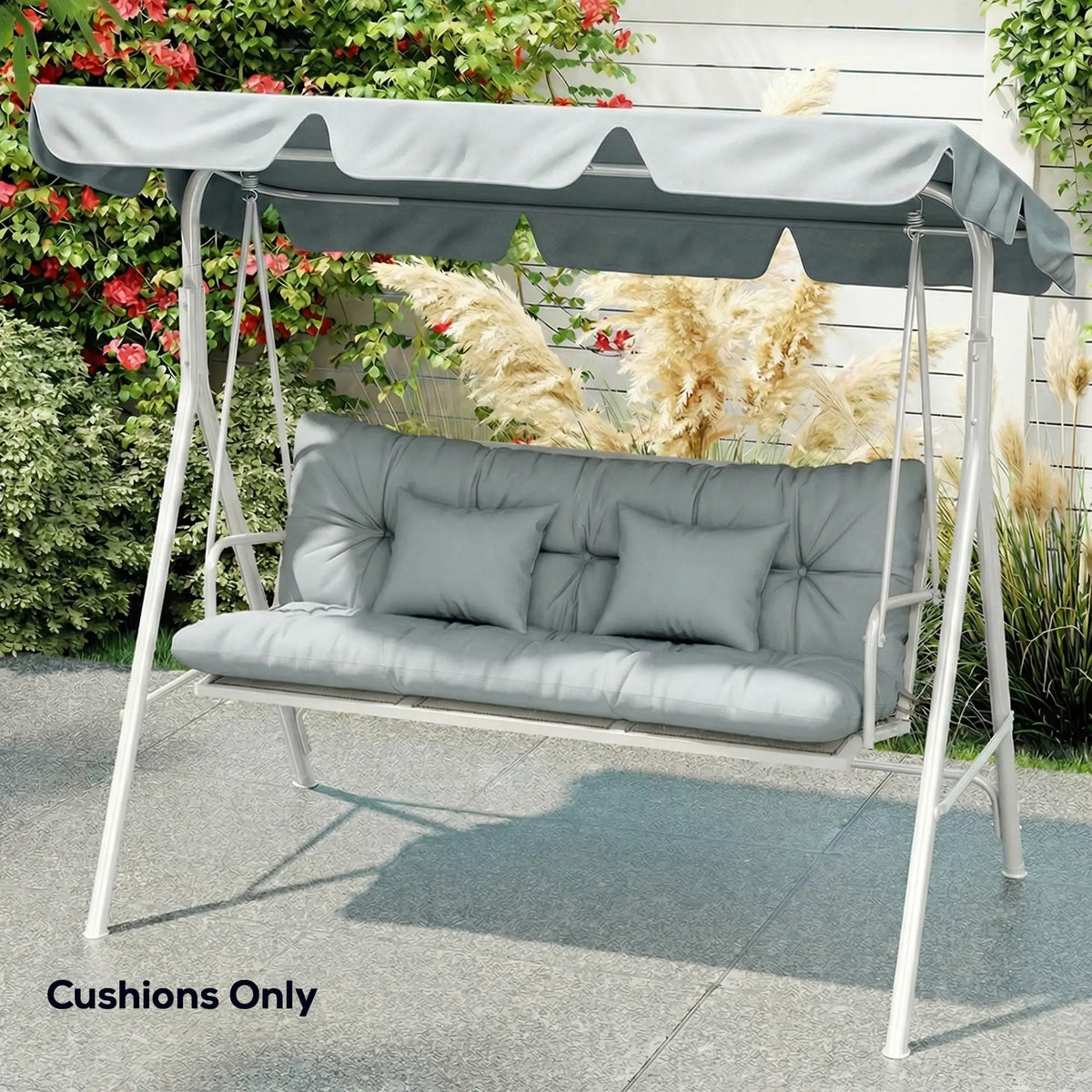 4-Piece Patio Chair Cushion Set, With Ties, Light Grey Patio Chair Cushions at Gallery Canada