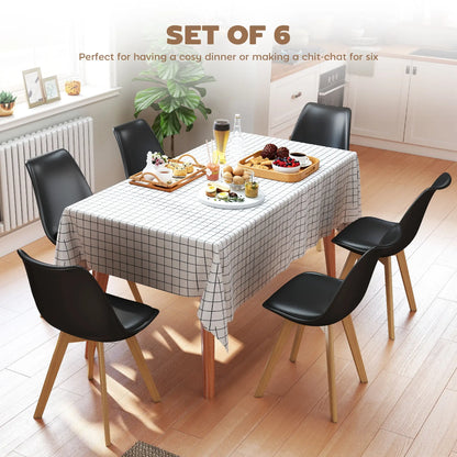 Modern Dining Table Chairs Set Of 6, Rubber Wood Kitchen Table Chairs Dining Chairs at Gallery Canada