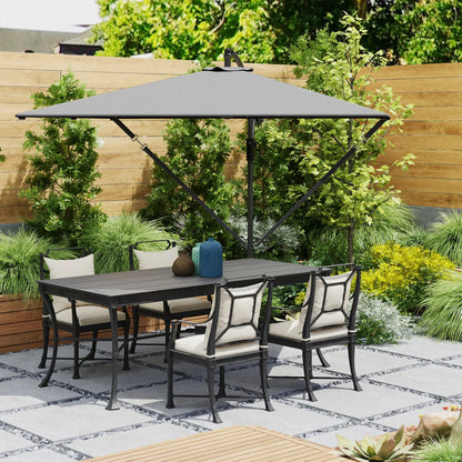 Patio Offset Umbrella, Crank Parasol With Base, Cover, Wind Securing, Khaki Offset Cantilever Umbrellas at Gallery Canada