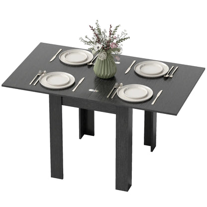 55" Extendable Dining Table, Kitchen Table For 4-6 Person, Black Dining Tables Black Wood Effect at Gallery Canada