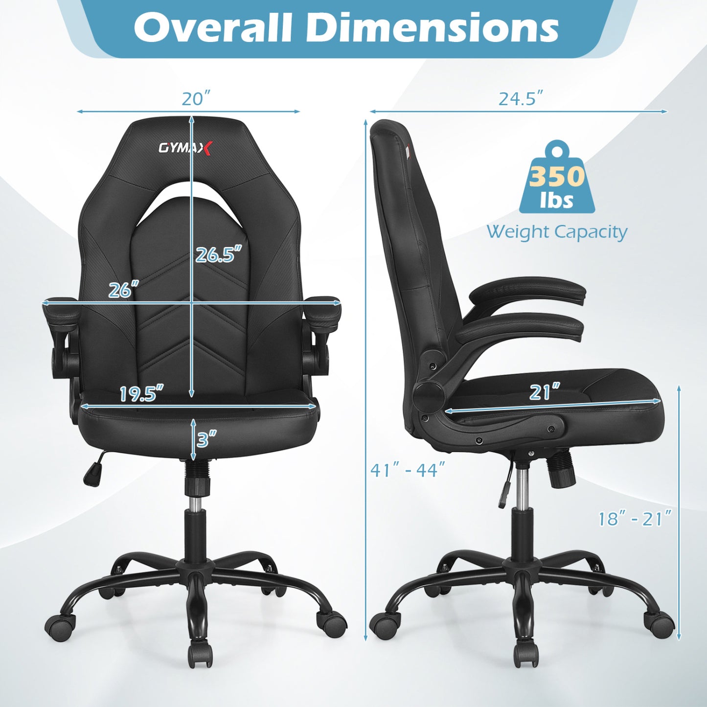 Ergonomic Leather Office Chair, Flip-Up Armrests, Black Ergonomic Chairs at Gallery Canada