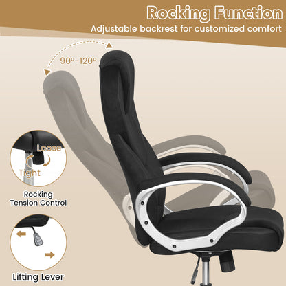 Leather Office Chair, Ergonomic Mesh, Padded Armrests, Rocking Backrest, Black Ergonomic Chairs at Gallery Canada