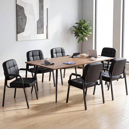 Leather Office Reception Chairs, Set of 4, Black Conference Chairs at Gallery Canada