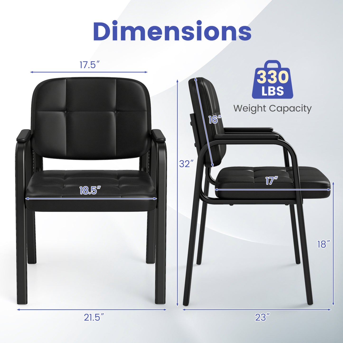 Leather Office Reception Chairs, Set of 4, Black Conference Chairs at Gallery Canada
