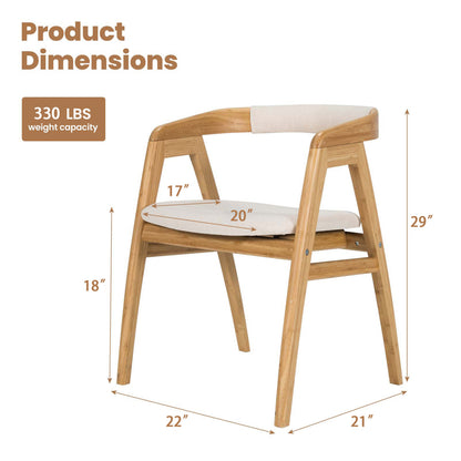Bamboo Dining Chair, Curved Back, Anti-Slip Foot Pads, Natural Dining Chairs at Gallery Canada