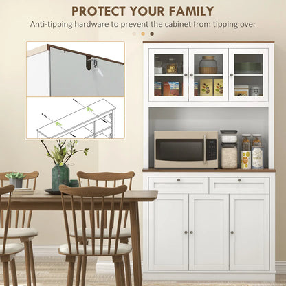 71" Pantry Cabinet With Microwave Space, Kitchen Cabinet, White Kitchen Pantry Cabinets at Gallery Canada