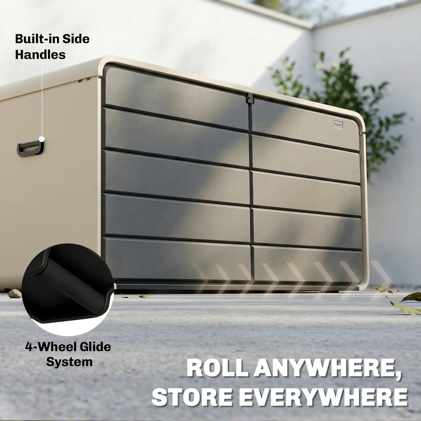Outdoor Storage Box With Lockable Lid, HDPE Garden Deck Box With Wheels 757 L Patio Storage Boxes at Gallery Canada