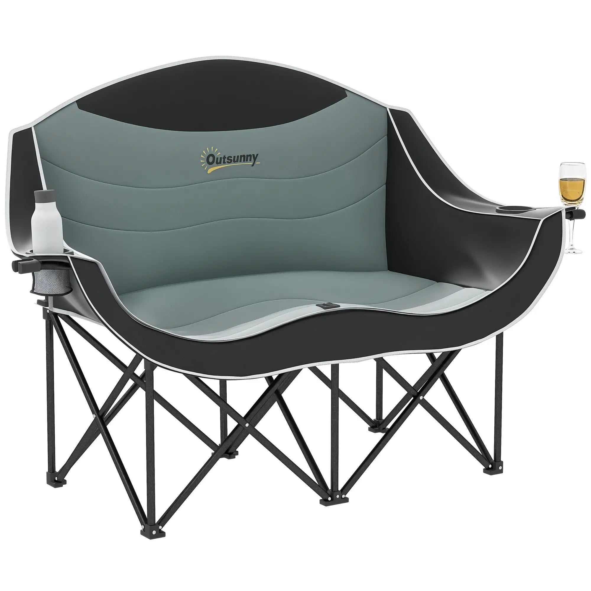 Double Camping Chair, Portable With Cup Holders, Carry Bag, 551 lbs, Black Picnic Tables & Camping Chairs at Gallery Canada