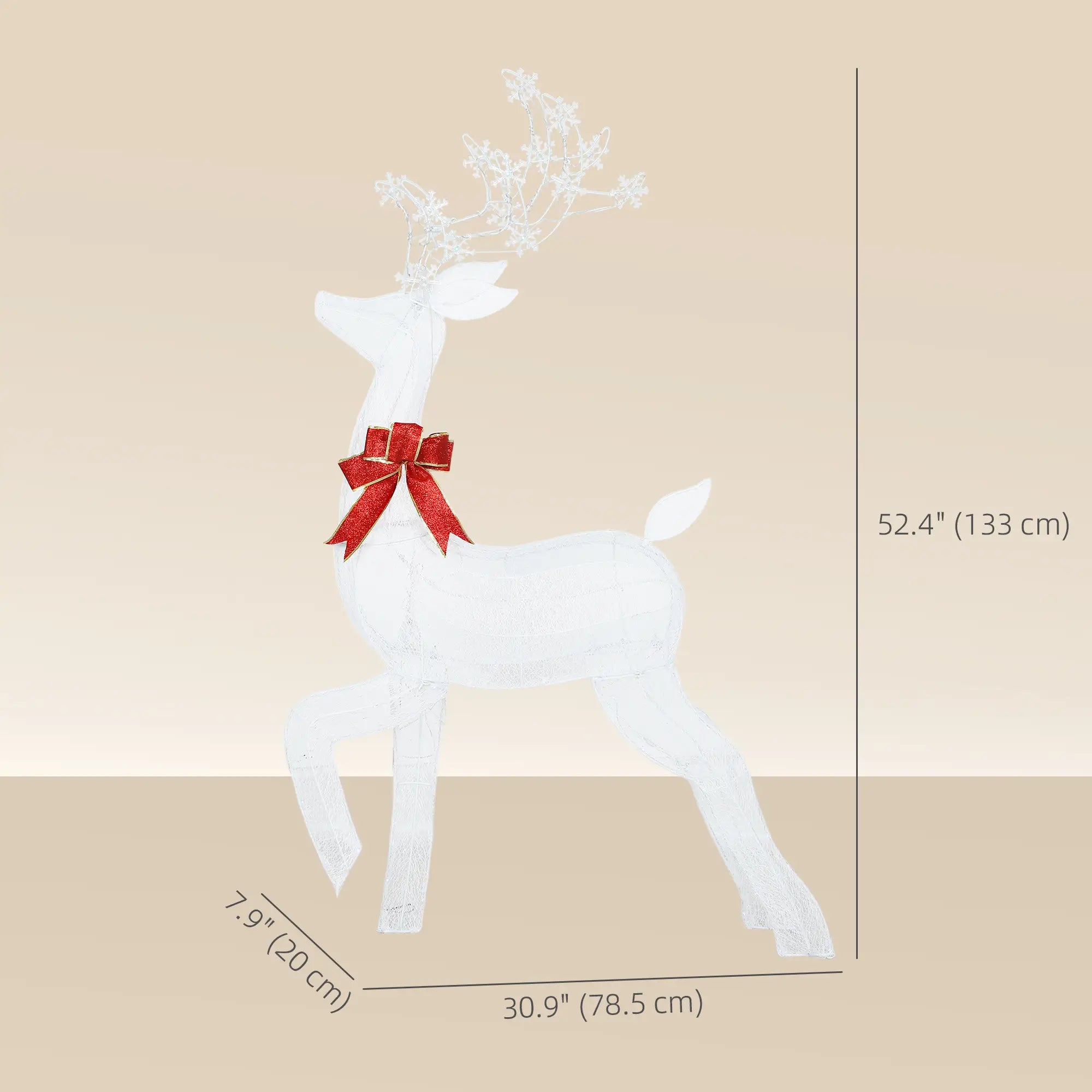 4.3FT Lighted Christmas Reindeer, RGB and Warm White LEDs, IP44 Waterproof, RGB and Warm White Christmas Decorations at Gallery Canada