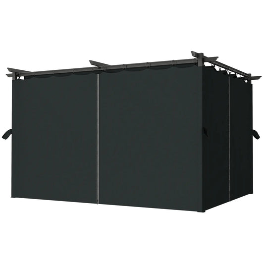 10' x 13' Pergola, Retractable Canopy, UPF30+ Sun Shade, Garden, Backyard Pergolas Dark Grey at Gallery Canada