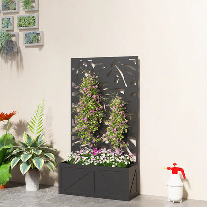 Metal Raised Garden Bed With Trellis, Freestanding Or Wall Mounted Galvanized Planter Boxes at Gallery Canada