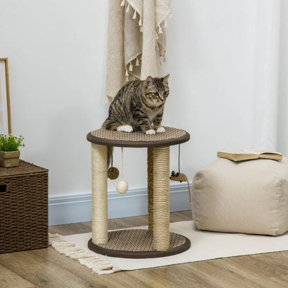 17 Cat Tree, Kitty Activity Centre, Hanging Toys, Scratching Post, Brown Cat Towers at Gallery Canada
