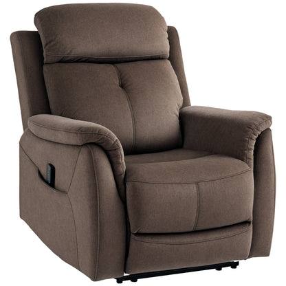 Manual Recliner Chair with Vibration Massage, Reclining Chair for Living Room with Side Pockets, Brown Single Sofas at Gallery Canada