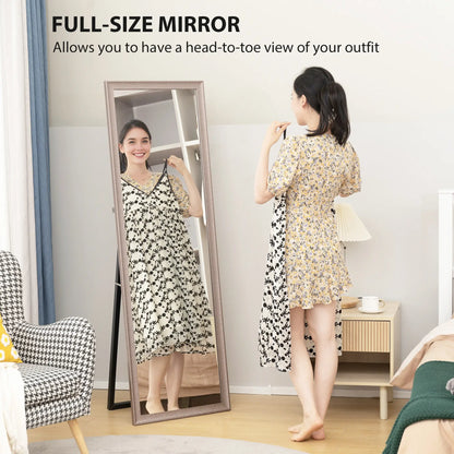 64" x 21" Rectangular Full Length Mirror, Gunmetal Silver Full Length Mirrors at Gallery Canada