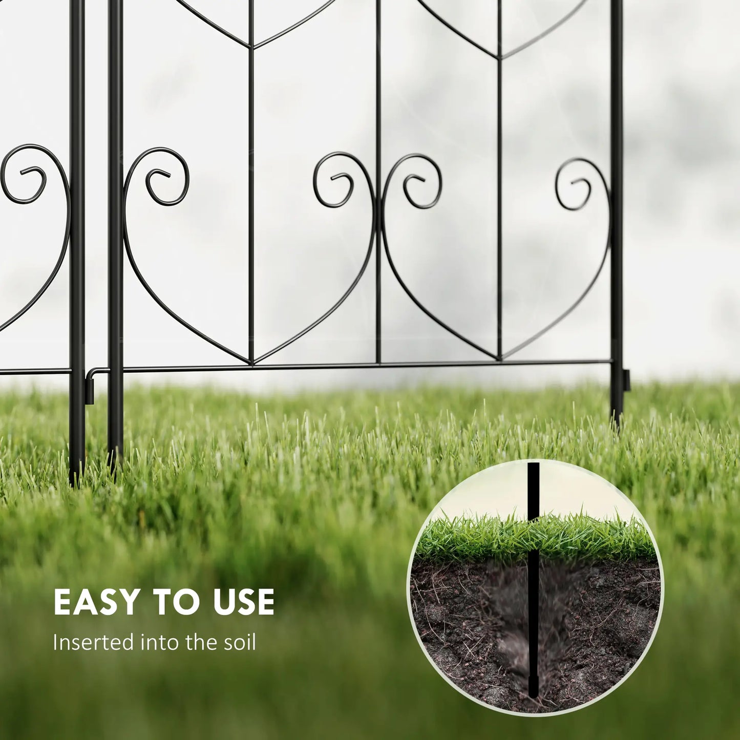 Metal Garden Trellis Set, Bird Design, 19.7" W x 47.2" H, Black Plant Stands at Gallery Canada