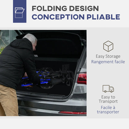 Senior Rollator with Seat, Back, Cane Holder, Adjustable Handle, Blue Knee Walker & Wheelchair Ramps at Gallery Canada