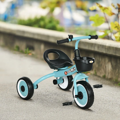 Toddler Tricycle for 2-5 Year Olds, Adjustable Seat, Basket, Bell, Blue Tricycles for Kids at Gallery Canada