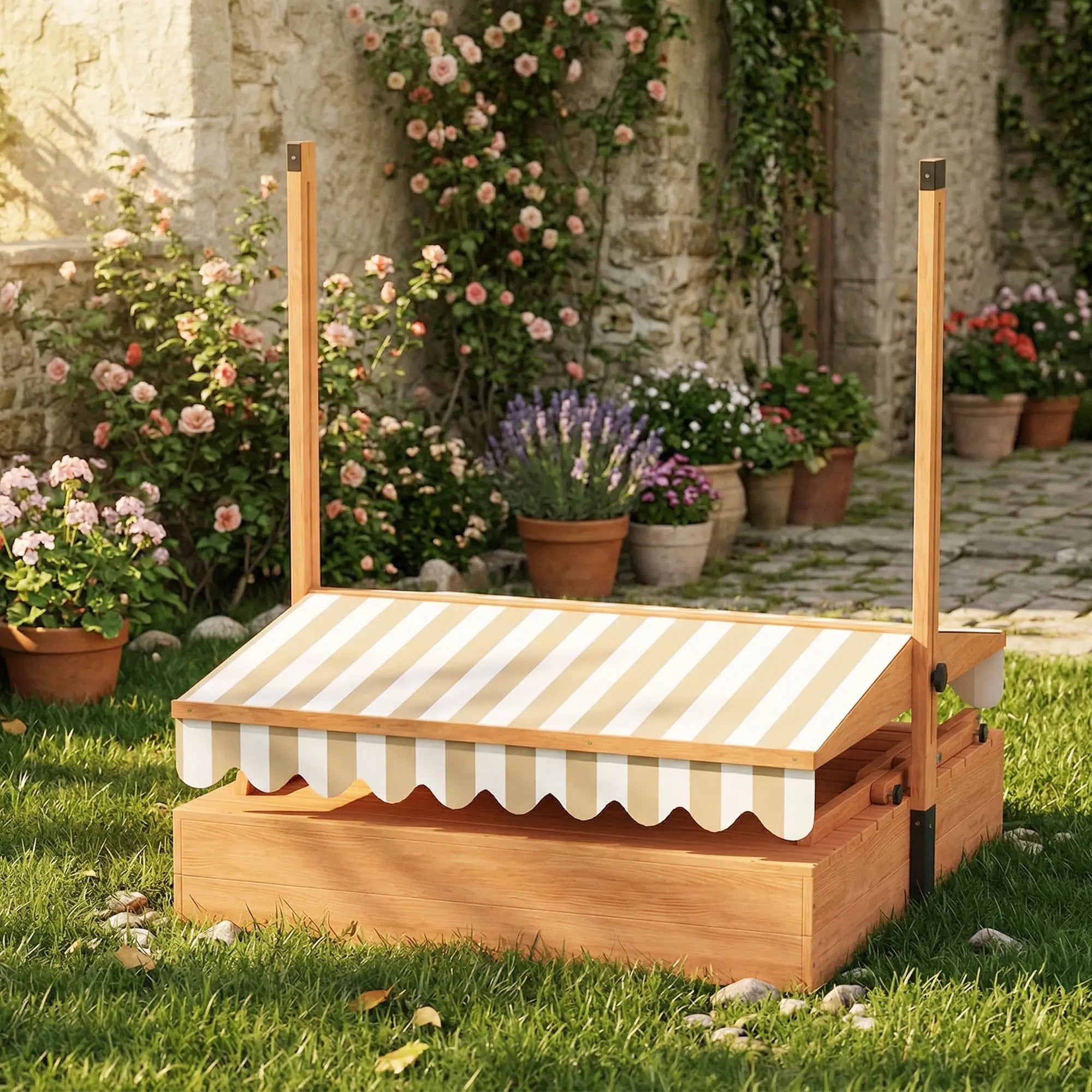Kids Sandbox With Canopy, Wooden Sand Box, Foldable Picnic Table, Bench Seats Sandboxes & Accessories at Gallery Canada