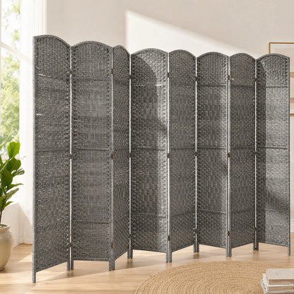 6 Ft Folding Room Divider, 8 Panel Portable Privacy Screen, Mixed Grey Room Dividers at Gallery Canada