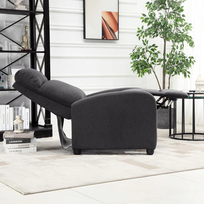 Manual Fabric Recliner Chair, Home Theater Seating, Dark Grey Single Sofas at Gallery Canada