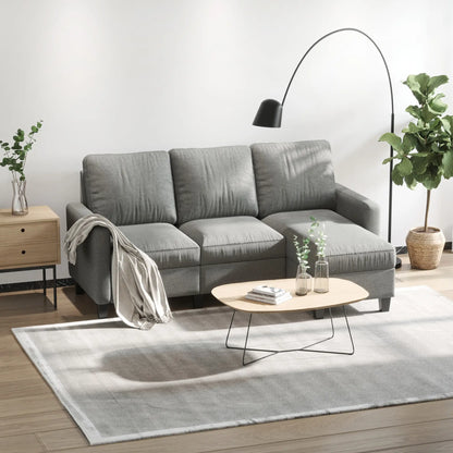 L-Shape Sectional Sofa with Ottoman, Modern Living Room Couch, Light Grey 3-Seater Sofas at Gallery Canada