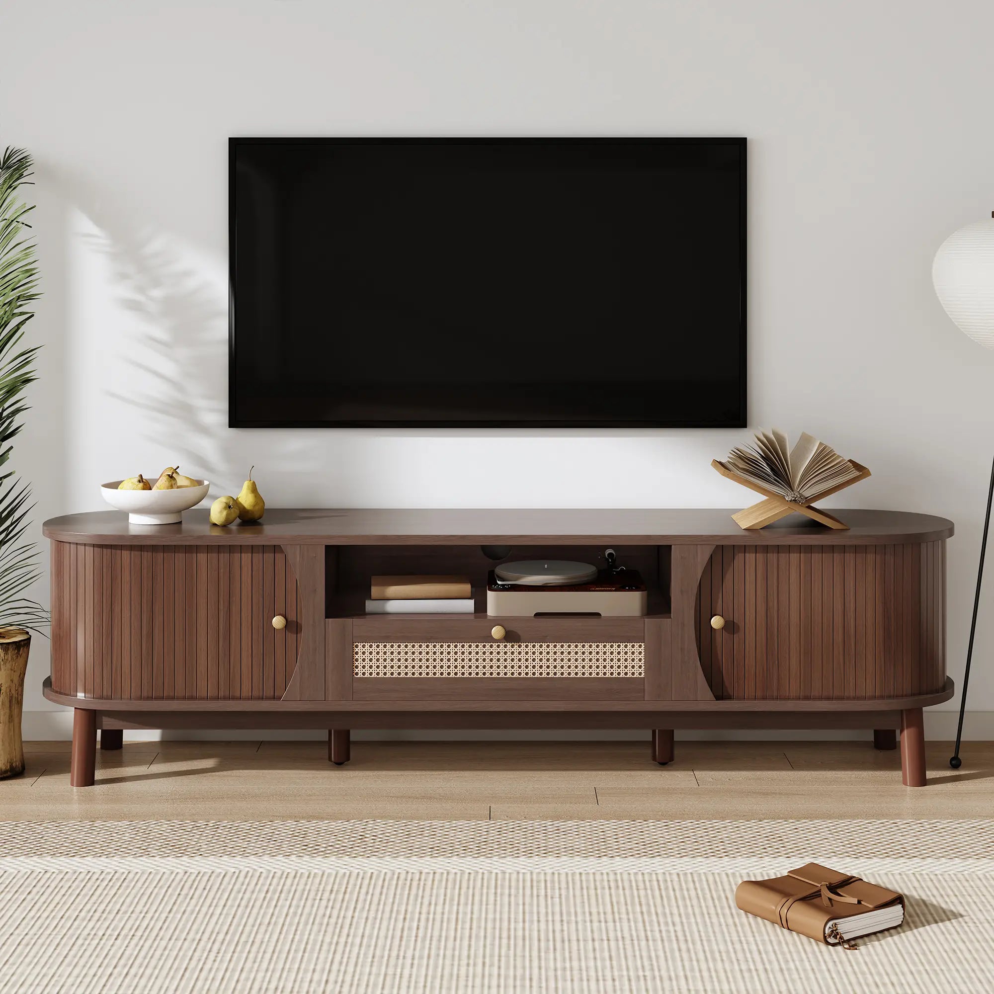 TV Stand, Solid Wood Doors, Drawers, 65