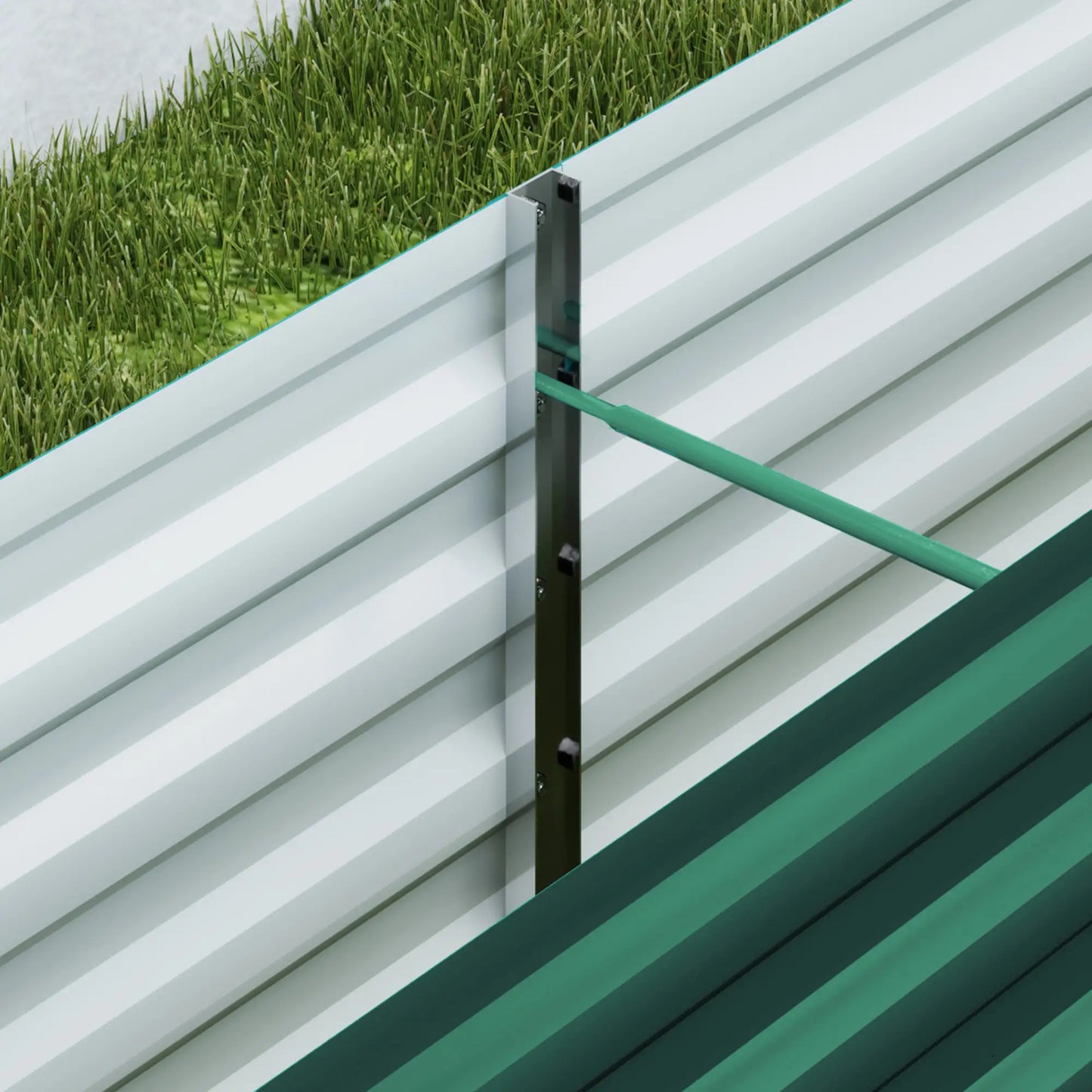8 x 1.3 x 1.5ft Galvanized Raised Garden Bed, Green Galvanized Planter Boxes at Gallery Canada