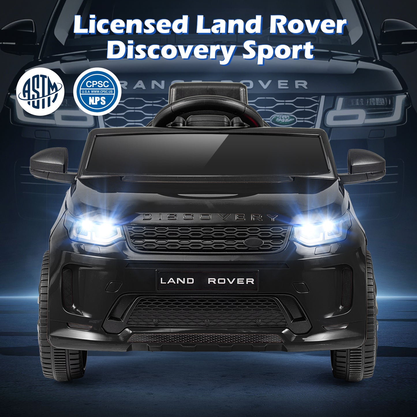 Licensed Land Rover Kids Ride on Car 12V Battery Powered Kids Electric Car, Black Powered Ride On Toys at Gallery Canada