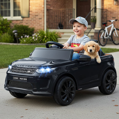Licensed Land Rover Kids Ride on Car 12V Battery Powered Kids Electric Car, Black