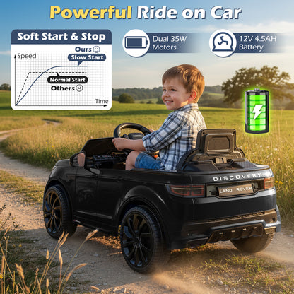 Licensed Land Rover Kids Ride on Car 12V Battery Powered Kids Electric Car, Black Powered Ride On Toys at Gallery Canada