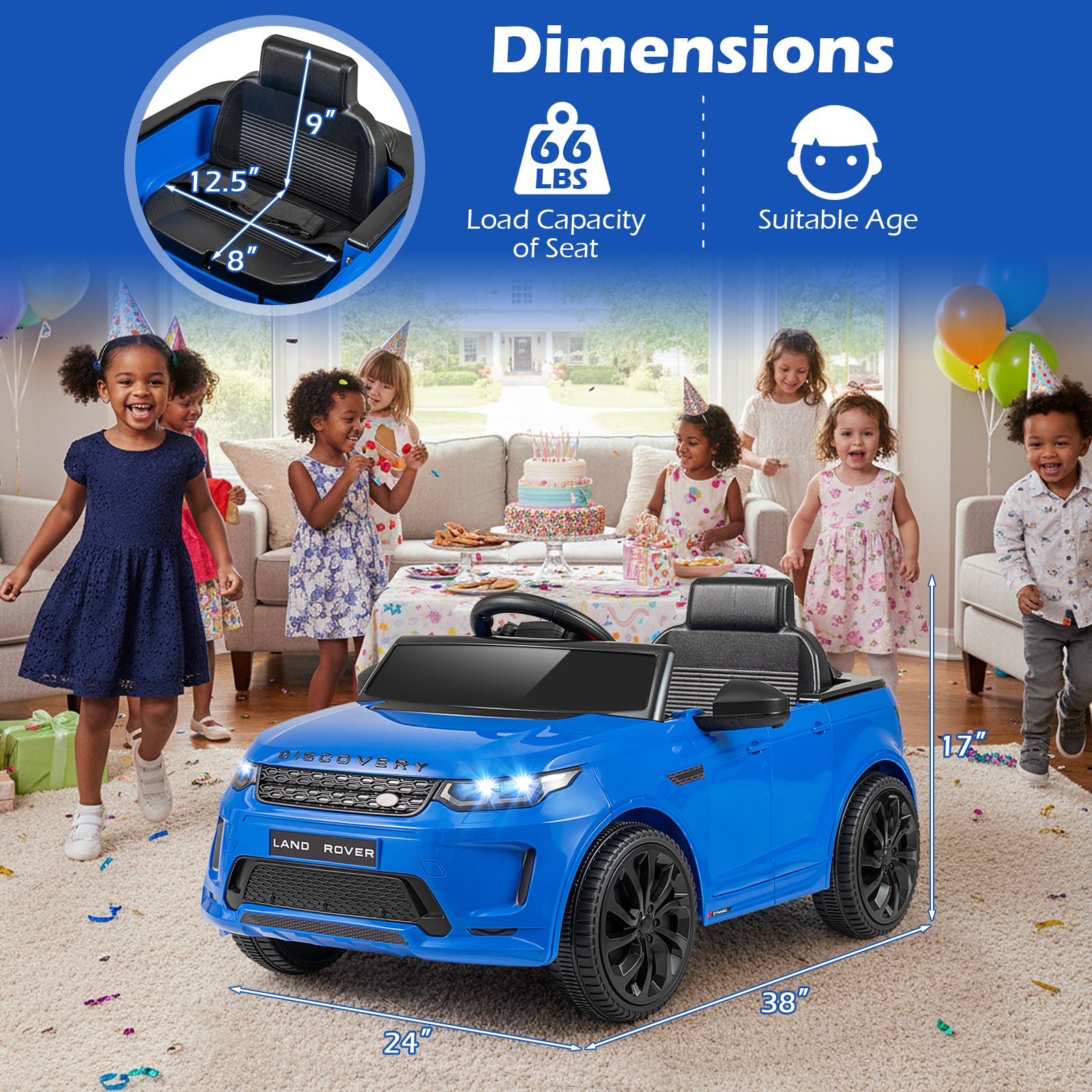 Licensed Land Rover Kids Ride on Car 12V Battery Powered Kids Electric Car, Navy Powered Ride On Toys at Gallery Canada