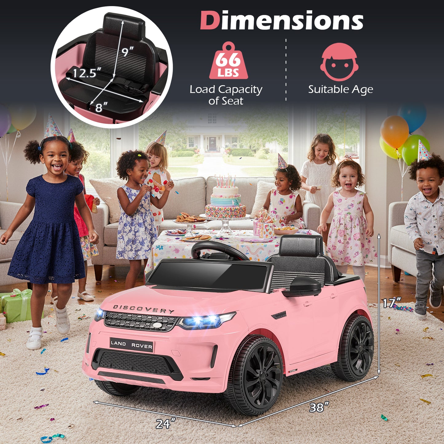 Licensed Land Rover Kids Ride on Car 12V Battery Powered Kids Electric Car, Pink Powered Ride On Toys at Gallery Canada