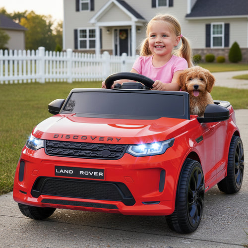 Licensed Land Rover Kids Ride on Car 12V Battery Powered Kids Electric Car, Red