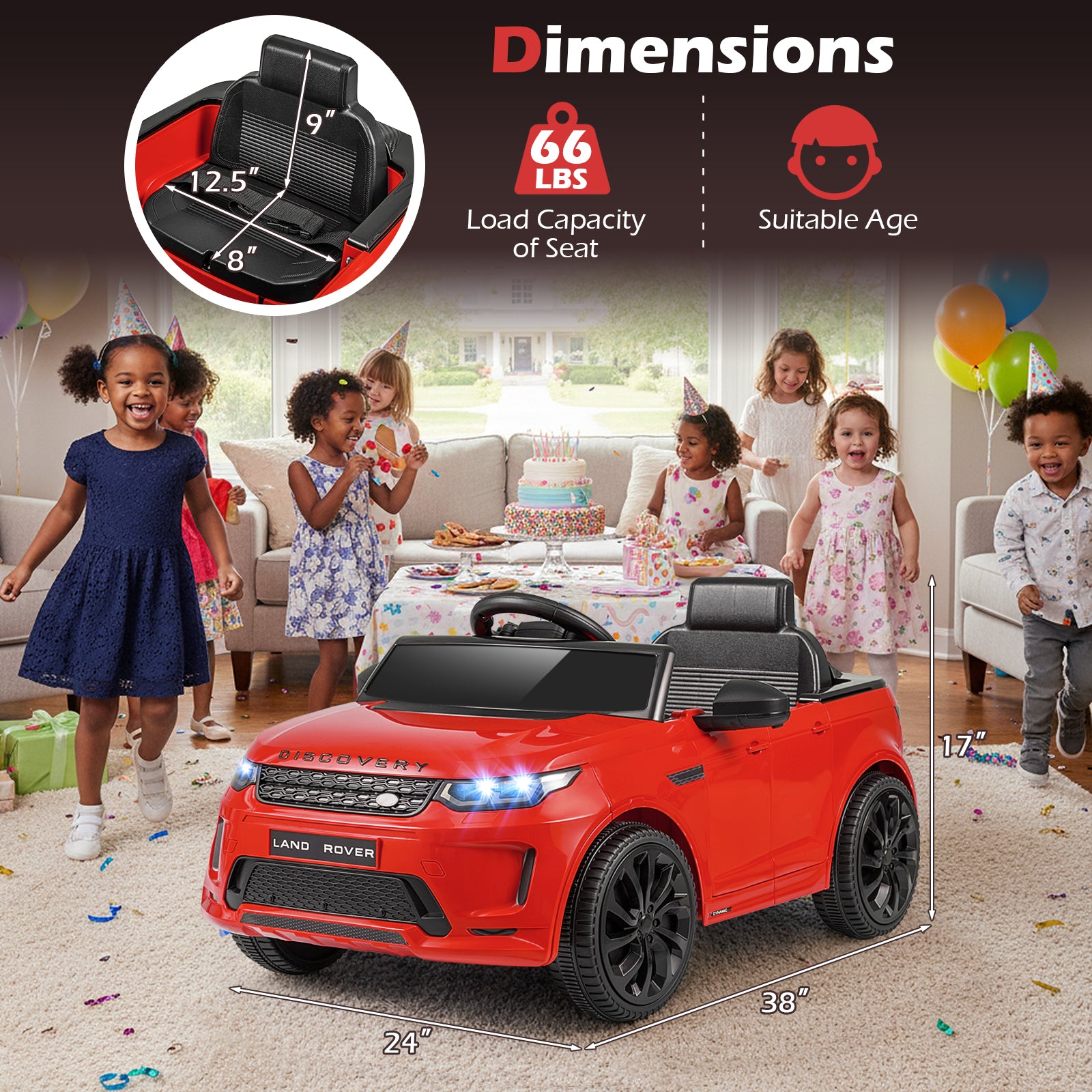 Licensed Land Rover Kids Ride on Car 12V Battery Powered Kids Electric Car, Red Powered Ride On Toys at Gallery Canada
