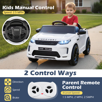 Licensed Land Rover Kids Ride on Car 12V Battery Powered Kids Electric Car, White Powered Ride On Toys at Gallery Canada