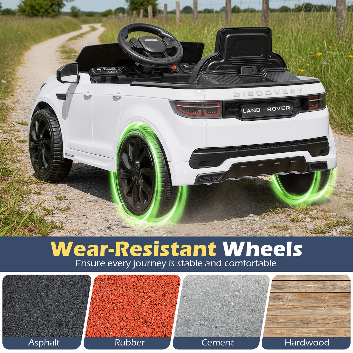 Licensed Land Rover Kids Ride on Car 12V Battery Powered Kids Electric Car, White Powered Ride On Toys at Gallery Canada