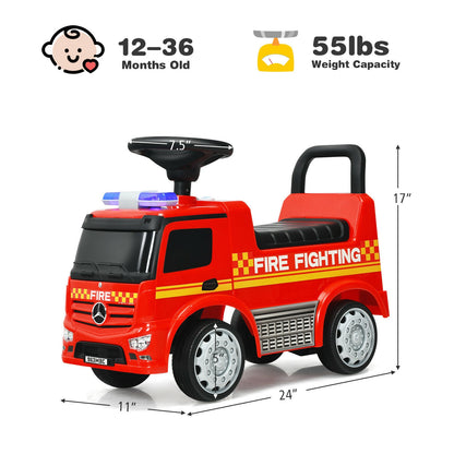 Licensed Mercedes Benz Kids Fire Engine Racer, Red Push & Pedal Ride On Toys at Gallery Canada