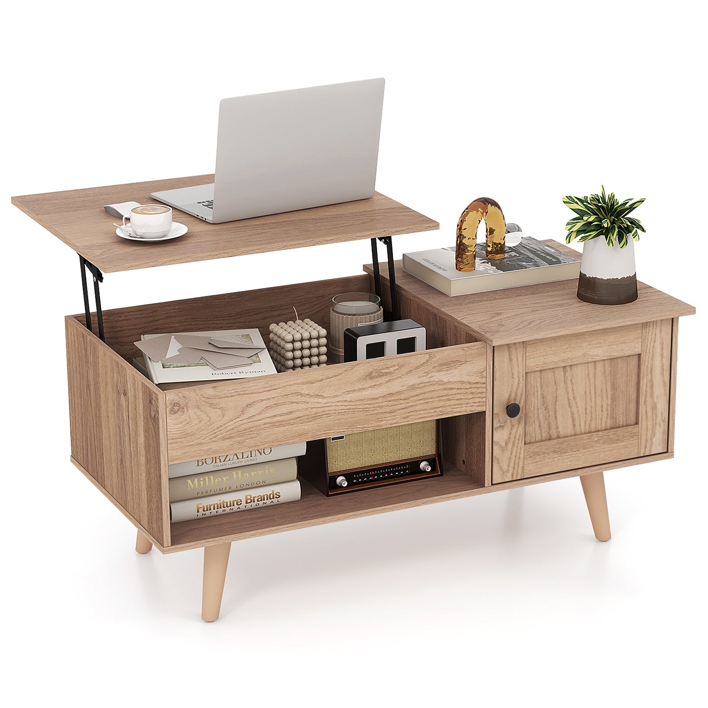 Lift Top Coffee Table, Storage, Hidden Compartment, Natural Coffee Tables at Gallery Canada