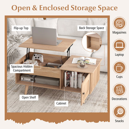 Lift Top Coffee Table, Storage, Hidden Compartment, Natural Coffee Tables at Gallery Canada