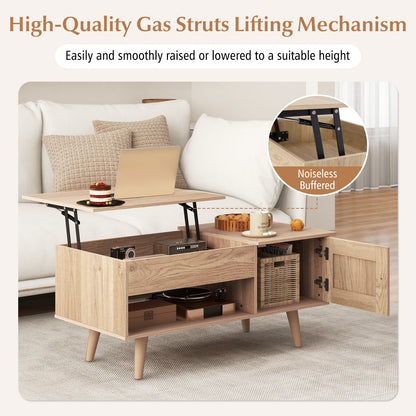 Lift Top Coffee Table, Storage, Hidden Compartment, Natural Coffee Tables at Gallery Canada