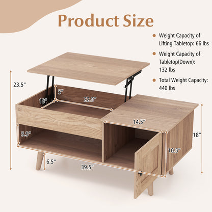 Lift Top Coffee Table, Storage, Hidden Compartment, Natural Coffee Tables at Gallery Canada