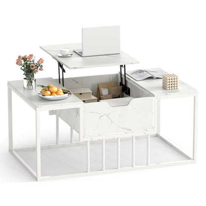Lift Top Coffee Table With Hidden Storage, White Coffee Tables at Gallery Canada
