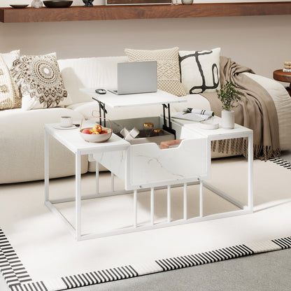 Lift Top Coffee Table With Hidden Storage, White Coffee Tables at Gallery Canada