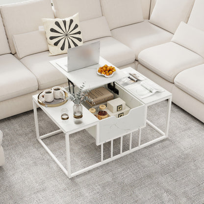 Lift Top Coffee Table With Hidden Storage, White Coffee Tables at Gallery Canada