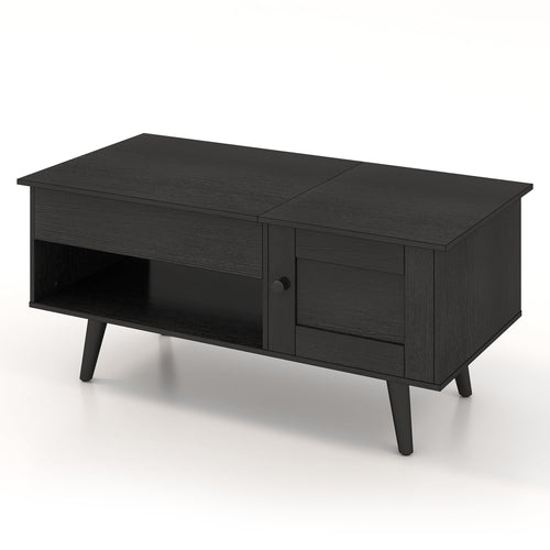 Lift Top Coffee Table With Storage, Hidden Compartment, Black