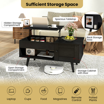 Lift Top Coffee Table With Storage, Hidden Compartment, Black Coffee Tables at Gallery Canada