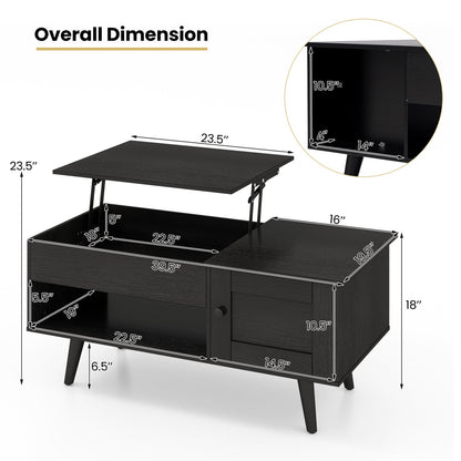 Lift Top Coffee Table With Storage, Hidden Compartment, Black Coffee Tables at Gallery Canada