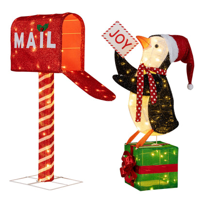Lighted Christmas Mailbox, Penguin 3D Pre-Lit Holiday Decoration Christmas Decor & Accessories at Gallery Canada