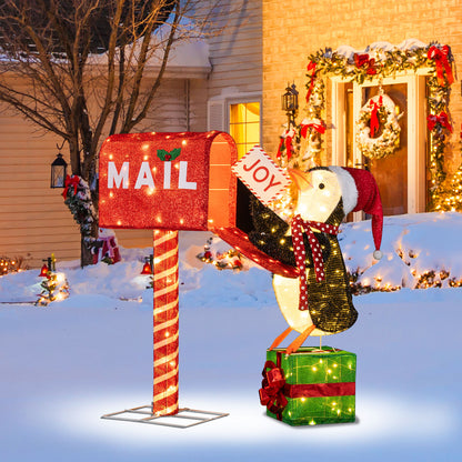 Lighted Christmas Mailbox, Penguin 3D Pre-Lit Holiday Decoration Christmas Decor & Accessories at Gallery Canada